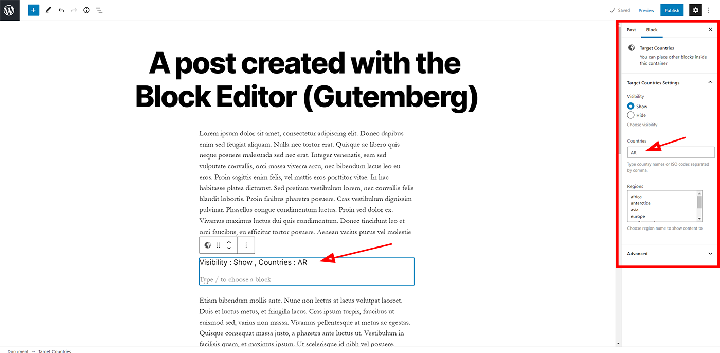 gutenberg block